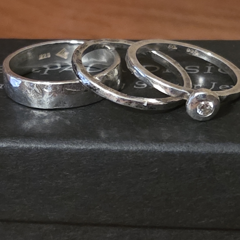 Silpada Sterling Silver & Zirconia Stacking Rings - Picture 3 of 15